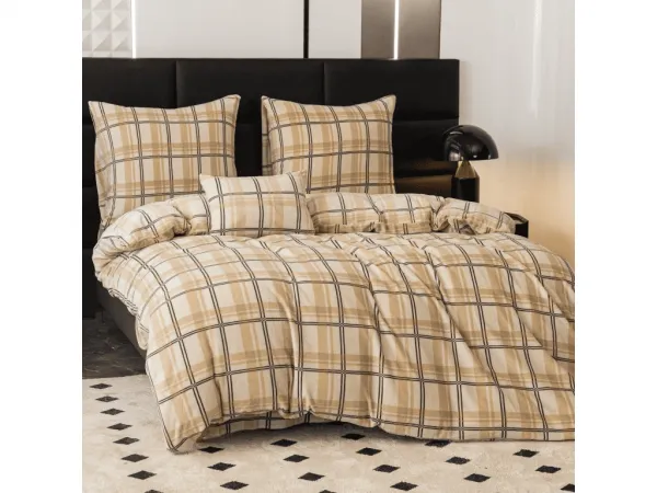 Obliečky mikroplyš PLAID krémové Rozmer obliečok: 2 ks 70 x 90 cm | 200 x 220 cm