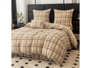 Obliečky mikroplyš PLAID krémové Rozmer obliečok: 2 ks 70 x 90 cm | 200 x 220 cm