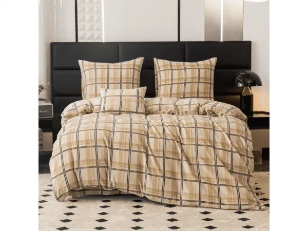 Obliečky mikroplyš PLAID krémové Rozmer obliečok: 2 ks 70 x 90 cm | 200 x 220 cm