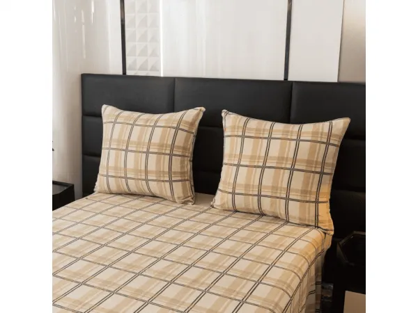 Obliečky mikroplyš PLAID krémové Rozmer obliečok: 2 ks 70 x 90 cm | 200 x 220 cm