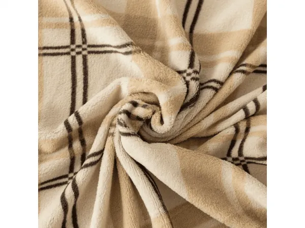 Obliečky mikroplyš PLAID krémové Rozmer obliečok: 2 ks 70 x 90 cm | 200 x 220 cm