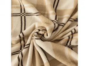 Obliečky mikroplyš PLAID krémové Rozmer obliečok: 2 ks 70 x 90 cm | 200 x 220 cm