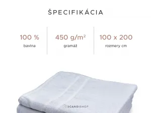 Hotelová osuška Deluxe 100x200 cm biela, 100% bavlna