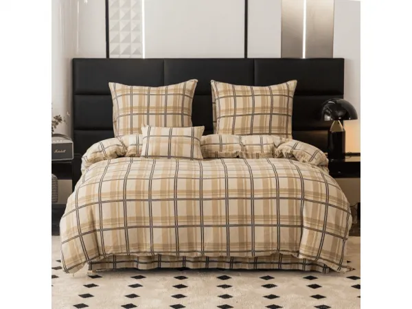 Obliečky mikroplyš PLAID krémové Rozmer obliečok: 2 ks 70 x 90 cm | 200 x 220 cm