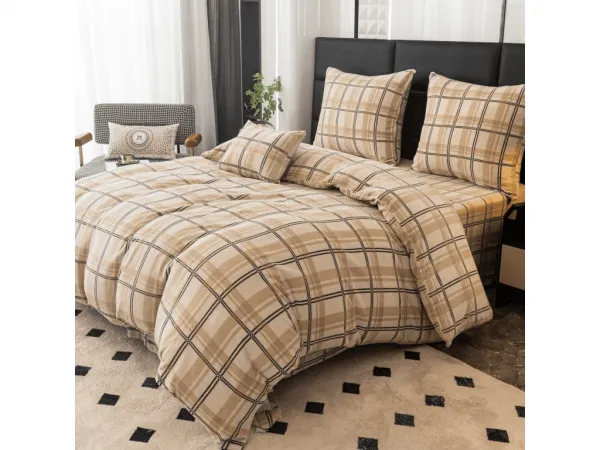 Obliečky mikroplyš PLAID krémové Rozmer obliečok: 2 ks 70 x 90 cm | 200 x 220 cm