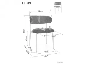 Béžová jedálenská stolička ELTON s čiernymi nohami