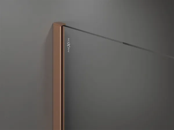 MEXEN/S - Kioto Sprchová zástena WALK-IN 120 x 200, grafit 8 mm, meď kartáčovaná 800-120-101-65-40