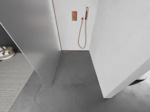 MEXEN/S - Kioto Sprchová zástena WALK-IN 120 x 200, dekor 8 mm, meď kartáčovaná 800-120-101-65-30