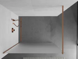 MEXEN/S - Kioto Sprchová zástena WALK-IN 120 x 200, dekor 8 mm, meď kartáčovaná 800-120-101-65-30