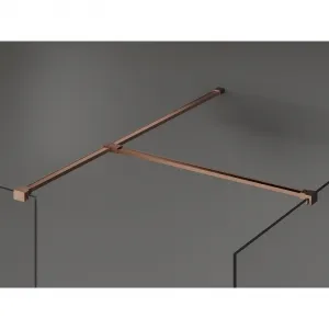 MEXEN/S - Kioto Sprchová zástena WALK-IN 80 x 75, transparent, meď kartáčovaná 800-080-202-65-00-075