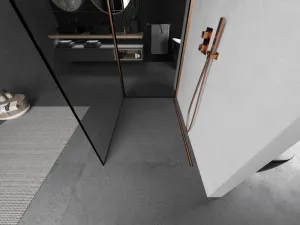 MEXEN/S - Kioto Sprchová zástena WALK-IN 120 x 70, čierny vzor, meď kartáčovaná 800-120-212-65-70-070