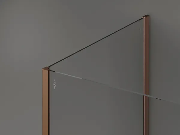 MEXEN/S - Kioto Sprchová zástena WALK-IN 100 x 70 x 40, transparent, meď kartáčovaná 800-100-070-221-65-00-040