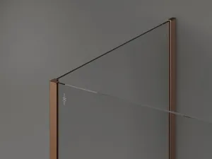 MEXEN/S - Kioto Sprchová zástena WALK-IN 100 x 70 x 40, transparent, meď kartáčovaná 800-100-070-221-65-00-040