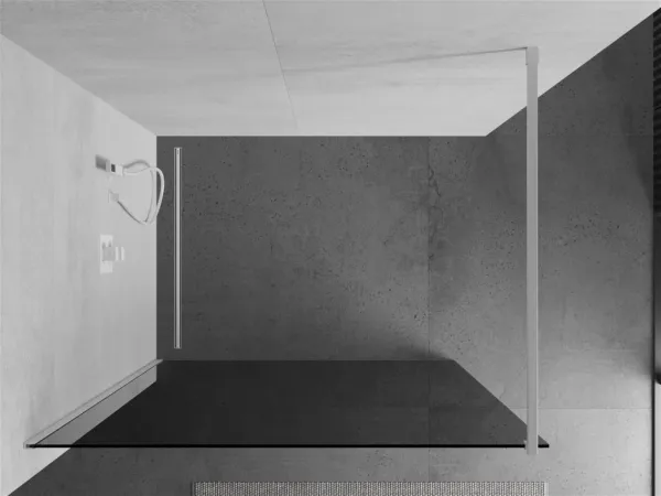 MEXEN/S - KIOTO Sprchová zástena WALK-IN 110 x 200, grafit 8 mm, biela 800-110-101-20-40