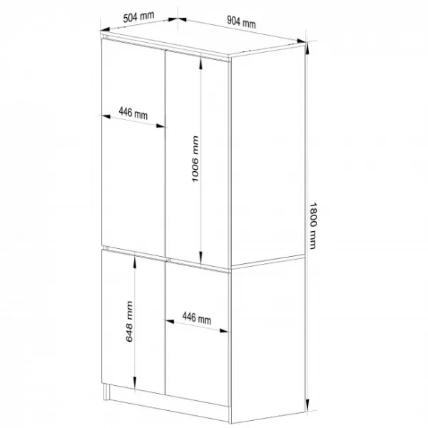 Ak furniture Šatní skříň CLP S90/4D dub craft