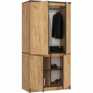 Ak furniture Šatní skříň CLP S90/4D dub craft