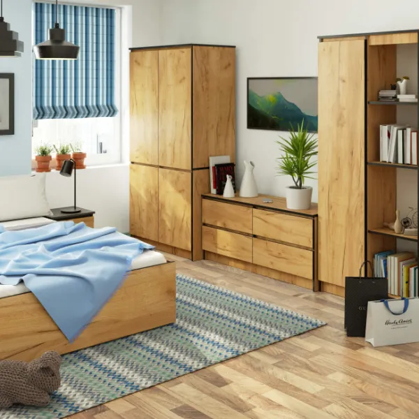 Ak furniture Šatní skříň CLP S90/4D dub craft