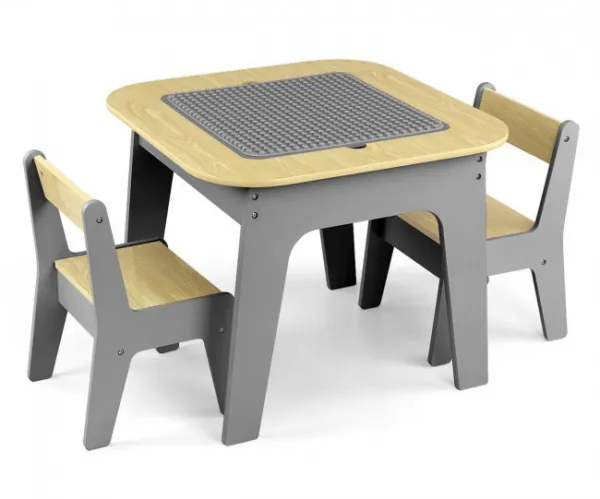 Detský stôl a stolička Milly Mally Olaf Blocks Dark Grey