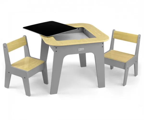 Detský stôl a stolička Milly Mally Olaf Blocks Dark Grey