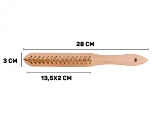 Geko Drôtená kefa na štrbinovú hrdzu, 3 rady, pomosadzovaný oceľový drôt
