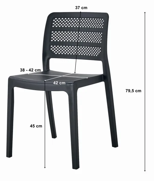 Čierna plastová stolička PAGI