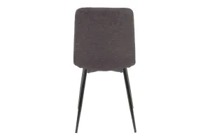 Tmavosivá jedálenská stolička ALAN B s čiernymi nohami