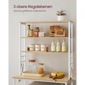 SONGMICS Kuchynský regál Vasagle CUSTOM biely/hnedý