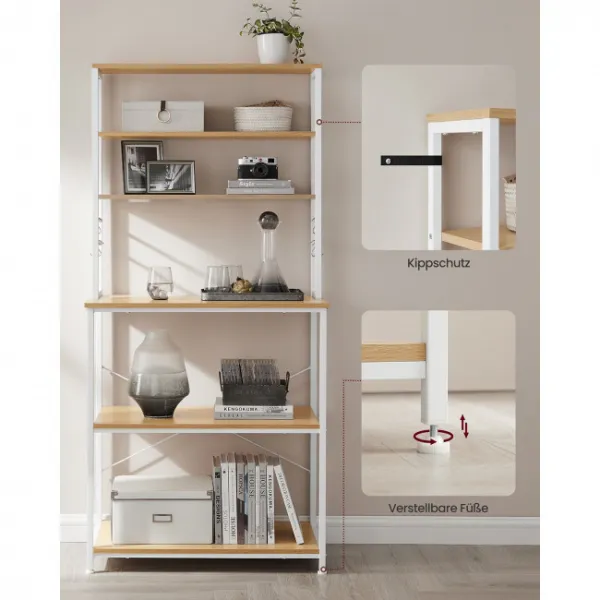 SONGMICS Kuchynský regál Vasagle CUSTOM biely/hnedý