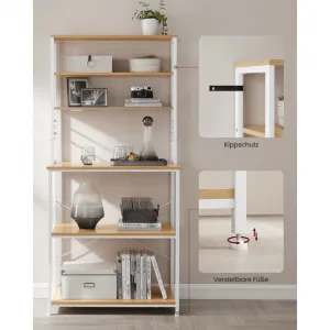 SONGMICS Kuchynský regál Vasagle CUSTOM biely/hnedý
