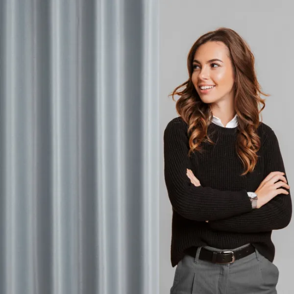 Hotový záves SELINA sivý - na priechodkách