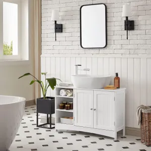 VASAGLE Kúpeľňová skrinka pod umývadlo 90x30x60cm biela