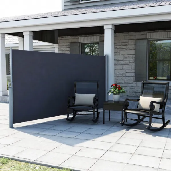 SONGMICS Bočná markíza 160x300 cm dymovo sivá