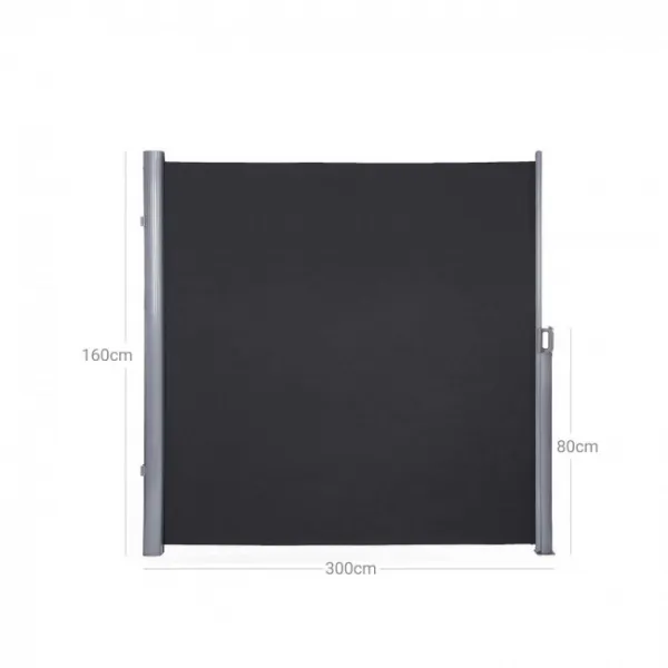 SONGMICS Bočná markíza 160x300 cm dymovo sivá