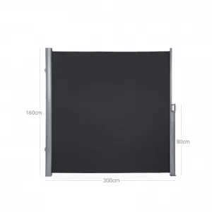SONGMICS Bočná markíza 160x300 cm dymovo sivá