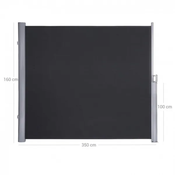 SONGMICS Boční markýza 160x350 cm kouřově šedá