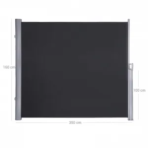 SONGMICS Boční markýza 160x350 cm kouřově šedá