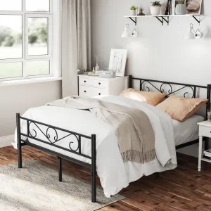 SONGMICS Kovový rám postele 140x190 cm Vasagle Dramatico černý