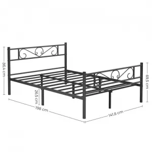 SONGMICS Kovový rám postele 140x190 cm Vasagle Dramatico černý