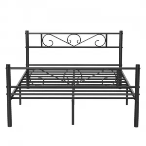SONGMICS Kovový rám postele 140x190 cm Vasagle Dramatico černý