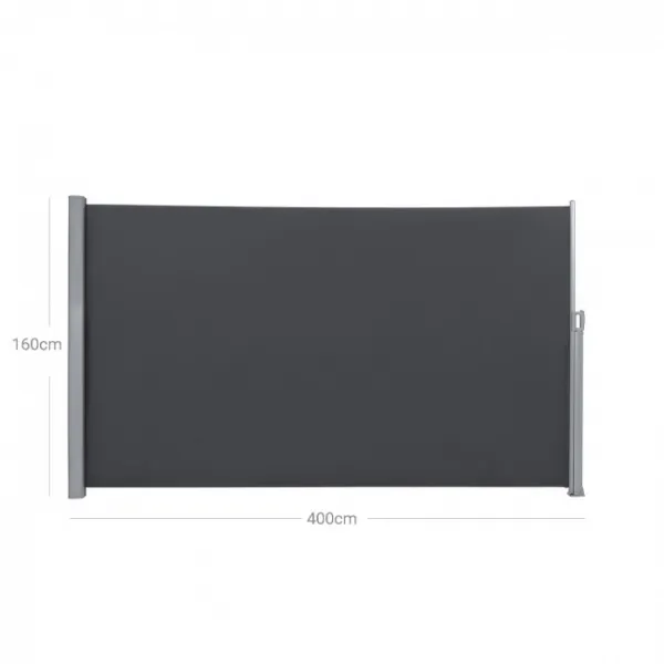 SONGMICS Bočná markíza Orrine 160x400 cm tmavo šedá