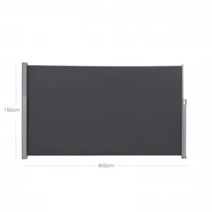 SONGMICS Bočná markíza Orrine 160x400 cm tmavo šedá