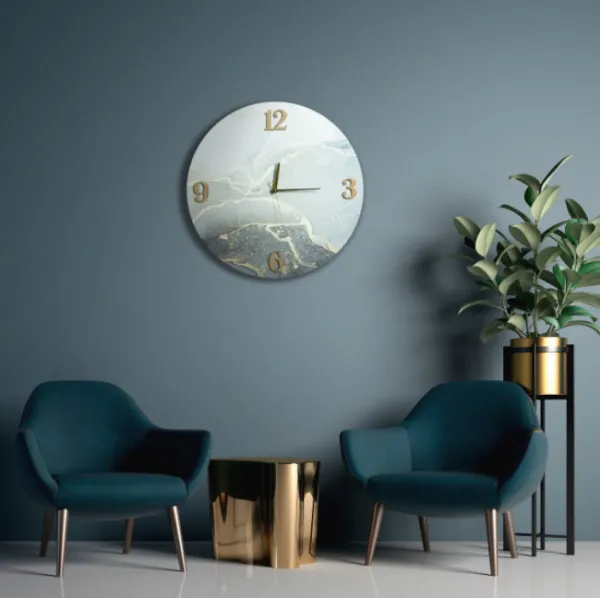 ArtFir Nástenné hodiny 30 | strieborná 60 cm