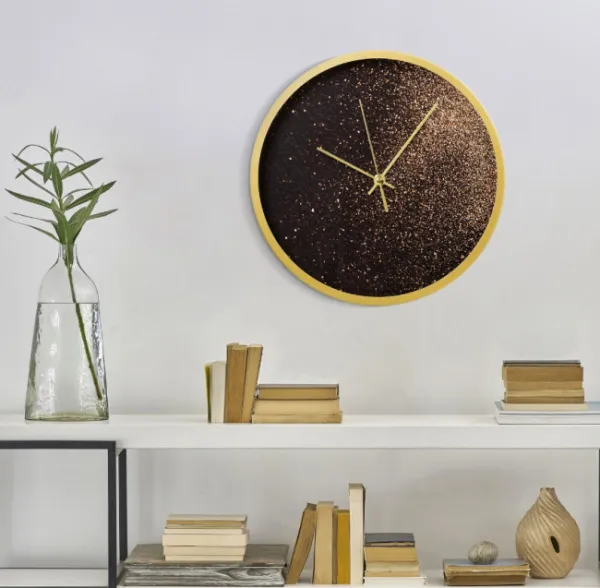 ArtFir Nástenné hodiny 20 | čierna/zlatá 60 cm