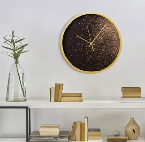 ArtFir Nástenné hodiny 20 | čierna/zlatá 60 cm
