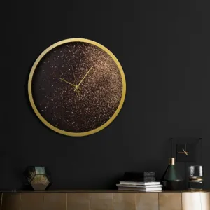 ArtFir Nástenné hodiny 20 | čierna/zlatá 60 cm