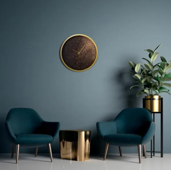 ArtFir Nástenné hodiny 20 | čierna/zlatá 60 cm