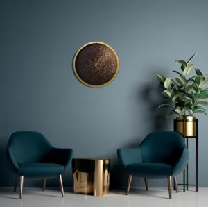 ArtFir Nástenné hodiny 20 | čierna/zlatá 60 cm