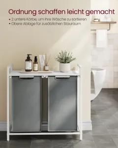VASAGLE Kôš na bielizeň biely