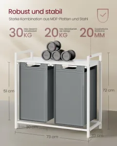 VASAGLE Kôš na bielizeň biely