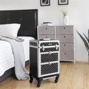 SONGMICS Kozmetický kufrík na kolieskach Trollya čierny